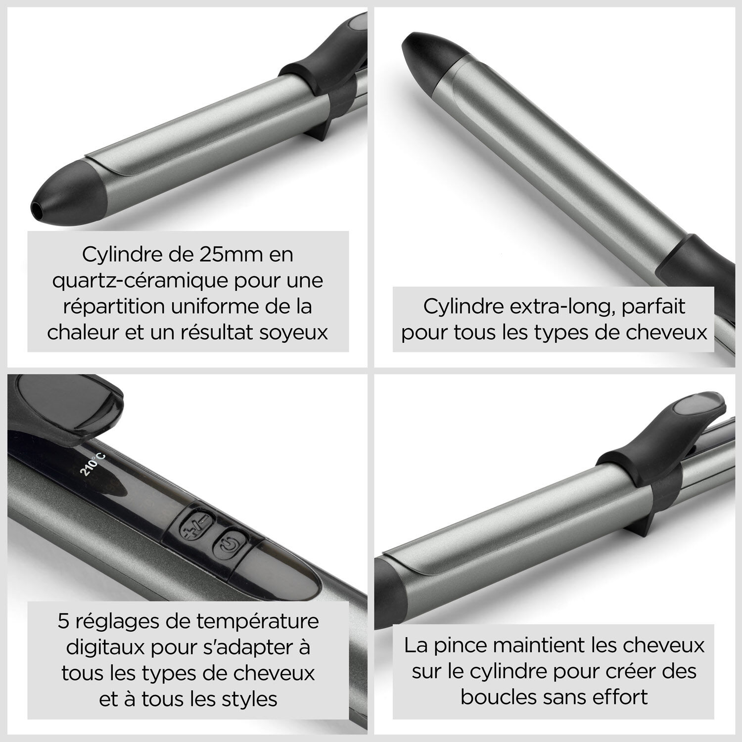 Boucleur Xanadu 25 mm pour des boucles et ondulations sans effort.